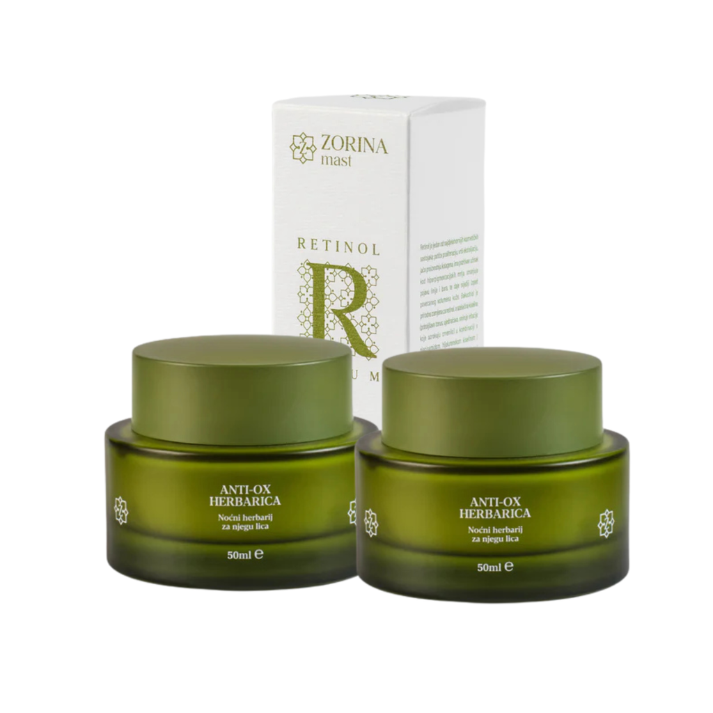 2x Anti-ox herbarica 50ml + Retinol serum za lice