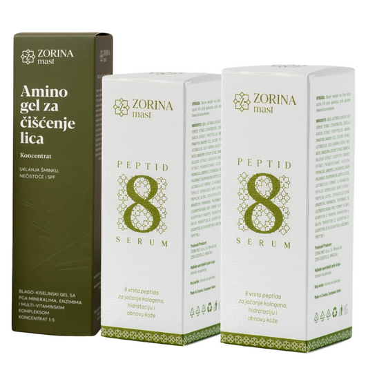 2x 8 Peptid serum za lice + Amino gel za čišćenje lica