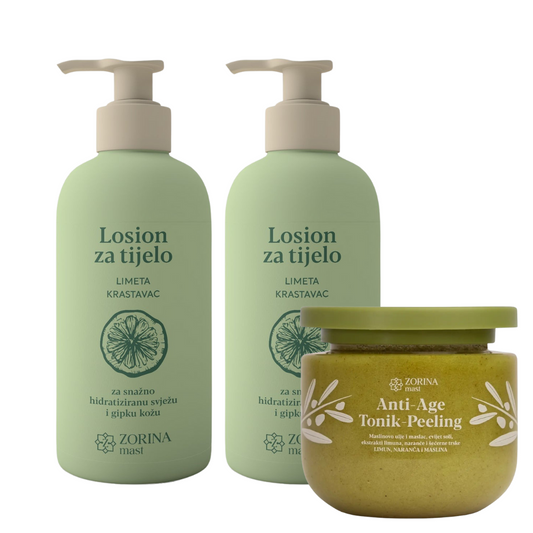 2x Losion za tijelo Limeta Krastavac + Anti-Age Tonik-Peeling