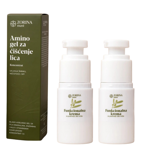 2x Funkcionalna krema za područje oko očiju + Amino gel za čišćenje lica