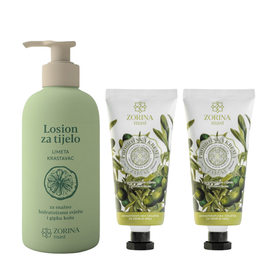 2x Probiotska krema za ruke + Losion za tijelo Limeta Krastavac