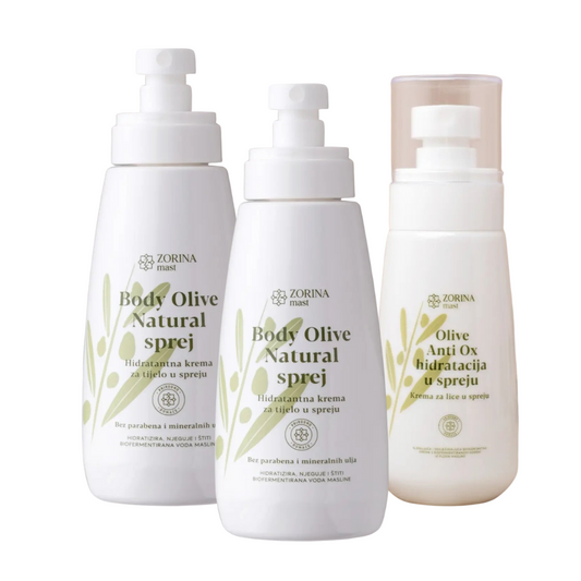 2x Body Olive Natural + Olive Anti Ox hidratacija u sprej