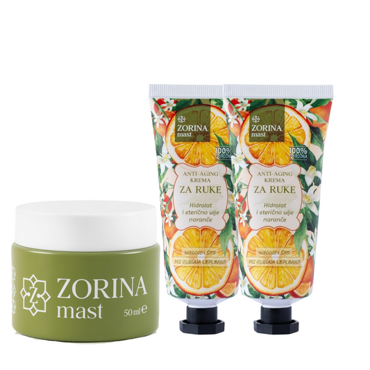 2x Anti-aging krema za ruke od naranče + Zorina mast original